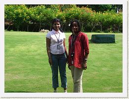 DSC06613 * Kecia and Harini at the Infosys Mysore Guest House * 3072 x 2304 * (3.18MB)